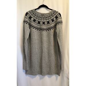 Gray Long Sleeve Knit Dress